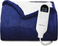 Bedsure Heated Blanket Throw Blanket - Fast Heating Electric Blanket, Soft Flannel Heated Throw with 4 Time Settings, 6 Heating Settings, Warm Gifts for Grandma Granpa (50x60 inches, Pageant Blue)