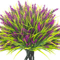 Plantas Artificiales Grunyia para Exterior – 20 Manojos de Hierba Decorativa con Flores | Color Fucsia