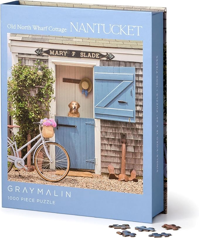 Galison Gray Malin Nantucket - Rompecabezas de libro de 1000 piezas con fotografía de Nantucket de ensueño empaquetado en caja magnética de tamaño libro de recuerdo