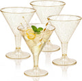 Liacere Set de 24 Copas de Martini Doradas de Plástico | 6.25oz Desechables para Cócteles | Copas de Margarita para Bodas y Fiestas