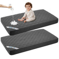 Protector de Colchón Impermeable BEDLORE para Cuna 52''x28'' Gris – Paquete de 2, Suave y Lavable a Máquina para Cama Infantil
