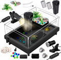 Kit Terrario para Tortugas GOZILLA – Acrílico con Lámpara y Filtro, Negro