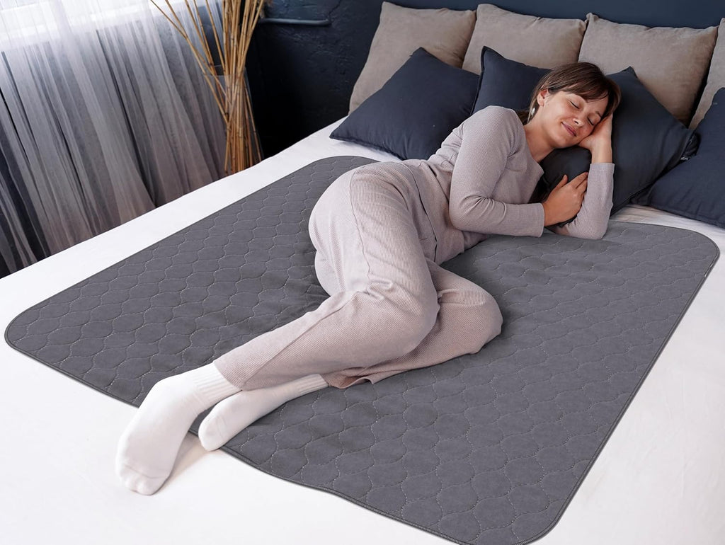 Inspire Protectores | Protectores de Cama Reutilizables Grises para Incontinencia que Ocultan Manchas | Protector de Colchón Impermeable | para Adultos, Bebés y Perros (34 X 52)