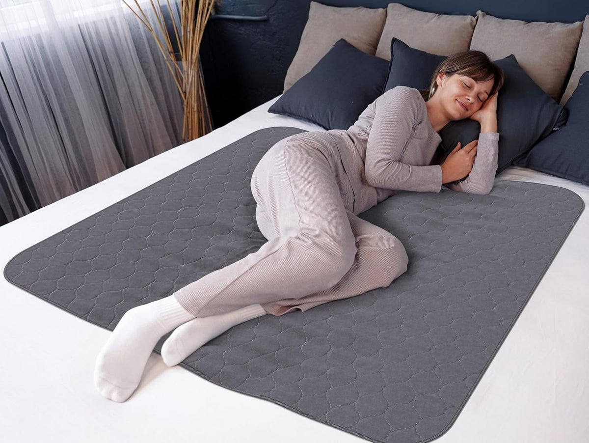 Inspire Protectores | Protectores de Cama Reutilizables Grises para Incontinencia que Ocultan Manchas | Protector de Colchón Impermeable | para Adultos, Bebés y Perros (34 X 52)
