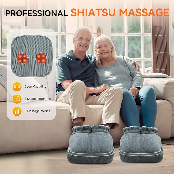 Masajeador de Pies Shiatsu Snailax con Calor — Terapia Profunda, Alivio de Fascitis Plantar y Circulación