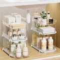 LAMU 2 Pack Bathroom Organizers and Storage, 3-Tier Stackable Under Sink Storage with Pull-Out Drawers & Dividers, Medicine Cabinet Organizer for Kitchen Pantry Organization