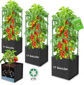USADO (VER NUMERO DE VARILLAS) Laodier Set de 3 Jaulas para Tomates con Bolsas de Cultivo de 17 Galones | Cuadradas de 47 pulgadas, Servicio Pesado | Soporte para Vegetales y Flores Trepadoras