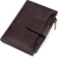 Cartera pequeña Airkit para mujer, con bloqueo RFID, de piel auténtica, plegable, compacta, con tarjetero, bolsillo con cremallera para monedas y ventana para 4 tarjetas de identificación.