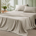 Set de Sábanas Bedsure Tamaño King 4 Piezas, Suave, Transpirable y Fresco, Lujo de Hotel, Fácil Cuidado, Microfibra Poliéster