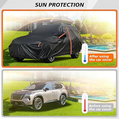 Cubierta para Nissan Rogue, cubierta personalizada Rogue 2014-2025, cubiertas impermeables de alta resistencia con cremallera en la puerta/tira reflectante, cubiertas exteriores completas