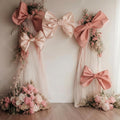 Thiccywoov 5 Lazos Rosados Grandes de Satén 40-70 cm | Moños Decorativos para Pared | Fiesta Coquette, Baby Shower y Boda