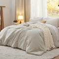 Juego de edredón Bedsure King, color beige, suave, prelavado, para todas las estaciones, juego de cama GentleSoft® de 3 piezas, 1 edredón ligero (104"x90") y 2 fundas de almohada (20"x36").