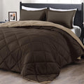 Juego de Edredón Downluxe California King - Edredón Marrón y Bronceado California King, Ropa de Cama Suave para Todas las Estaciones - 3 Piezas - 1 Edredón (264cm x 244cm) y 2 Fundas de Almohada (51cm x 91cm)