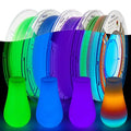 AMOLEN Filamento PLA 1.75mm Glow in the Dark Multicolor — Pack 4x200g con Glitter
