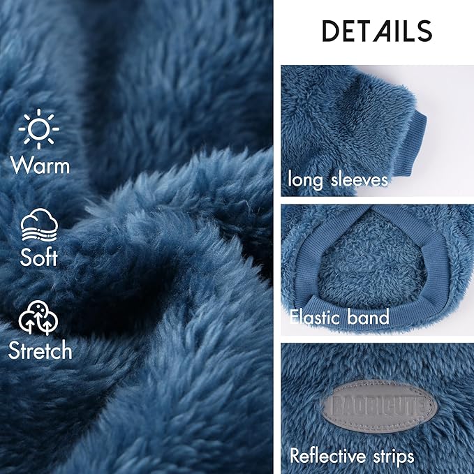 3 Pack de ropa para perros pequeños, suéteres para perros pequeños, niñas y niños con tiras reflectantes, suéteres para perros pequeños, abrigo suave y cálido para mascotas, ropa para cachorros