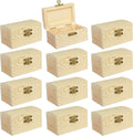 Cregugua 12 Pieces Small Wooden box Unfinished Wood Treasure Boxes with Lid for DIY Crafts (3.5 x 2.1 x 1.9 In)