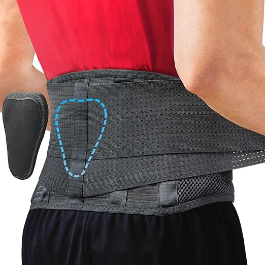 Sparthos Soporte de espalda para dolor de espalda baja – Alivio inmediato de ciática, hernia de disco, escoliosis – Diseño transpirable + almohadilla de soporte lumbar – Para hombres y mujeres
