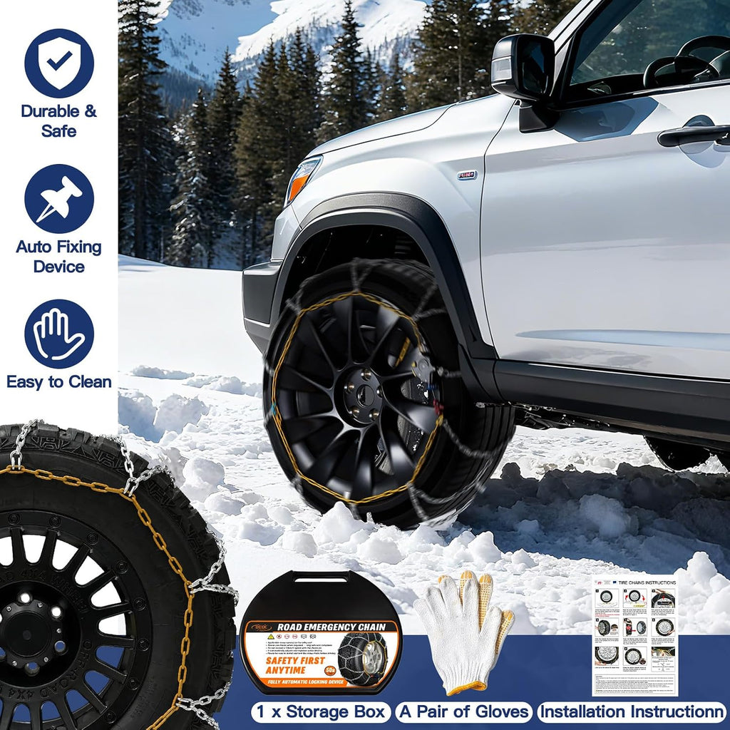 DEDC Cadena de acero del neumático de la nieve del Mn de la cerradura auto