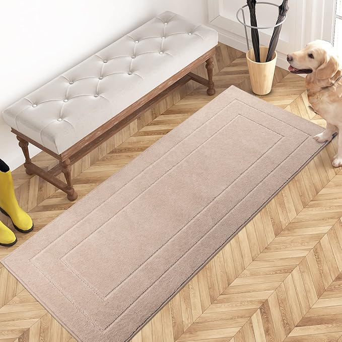 Tapete de Entrada PURRUGS Beige | Atrapa Suciedad | Antideslizante | Lavable a Máquina | Mascotas