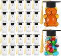 Blushtier 50 Sets 2026 Tarro de dulces con forma de oso y gorro de graduación, 57 g (2 oz), recipiente de plástico vacío con forma de oso y gorro de graduación con borla, botella con forma de oso graduado, regalo DIY para fiestas de graduación