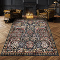 RUGSURE Alfombra Lavable | Perfecta para Sala, Dormitorio y Cuarto Infantil | Antimanchas, Resistente al Agua y Antideslizante | Tribal Vintage (Óxido, 122x183 cm)