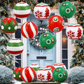 Jetec 24 Pcs 9 inches Christmas Inflatable Balls Ornaments Large Xmas Hanging PVC Inflatable Ornaments for Front Door Yard Tree Outdoor Christmas Decorations (Classic)