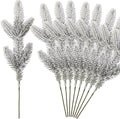 ⚠️ SON 13 RAMAS — Ramas de Pino Artificial Nevado NSBELL 11.8" — Tallos Escarchados para Coronas, Guirnaldas y Decoración Navideña