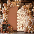 Tegeme Set de 2 Cubiertas Elásticas para Arcos – Temática Fiesta Mexicana, Color Marrón, para Baby Shower y Cumpleaños