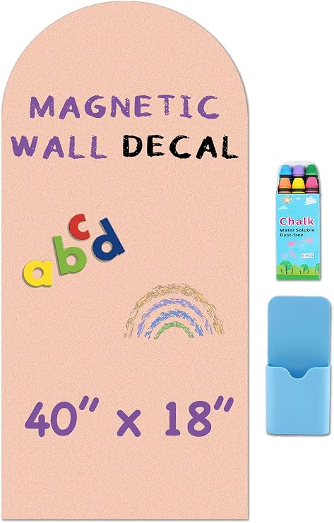Pizarra Magnética Arco HeatPomelo 40"x18" — Sticker de Pared Mate con Acabado Pizarrón, Color Camel Blush para Sala, Aula y Cuarto de Juegos
