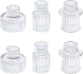 Vixdonos Portavelas de vidrio con forma de candelabro Portavelas para velas votivas para centros de mesa, decoración de boda y cenas (6 piezas, transparente)