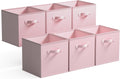 Almacenamiento cubos GRANNY SAYS, organizador 33x33cm, cajas plegables mango, almacenamiento armario, cestas estantes, rosa, paquete 6