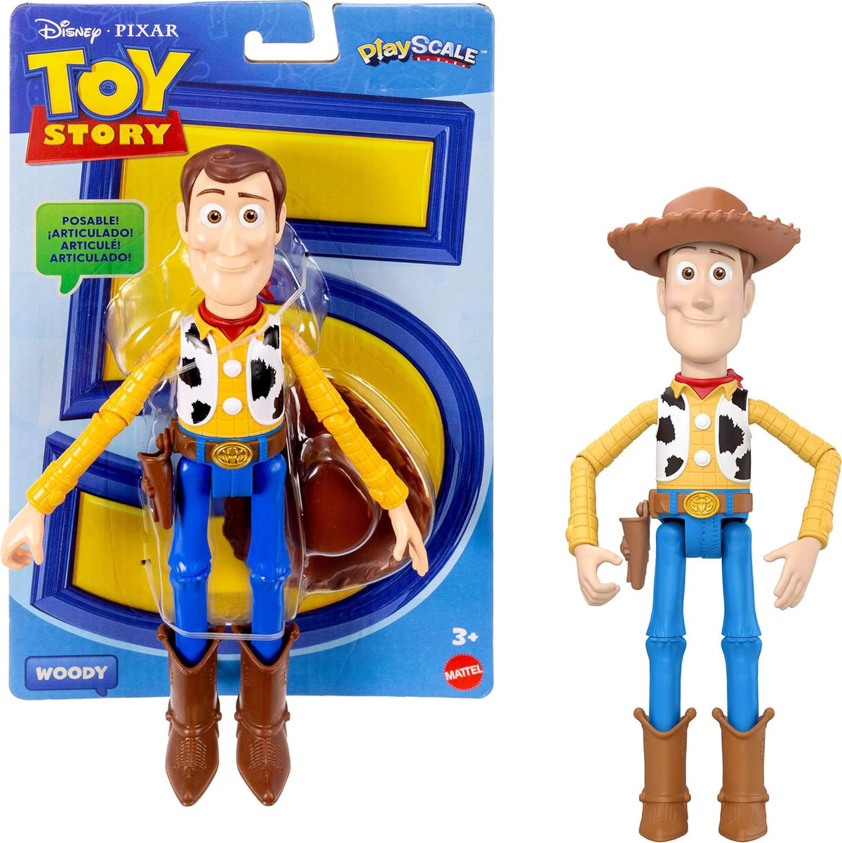 Figuras de acción de Mattel Disney y Pixar Toy Story de 18 cm (7 pulgadas) con personajes principales, 8 articulaciones articuladas y diseño fiel a la película.