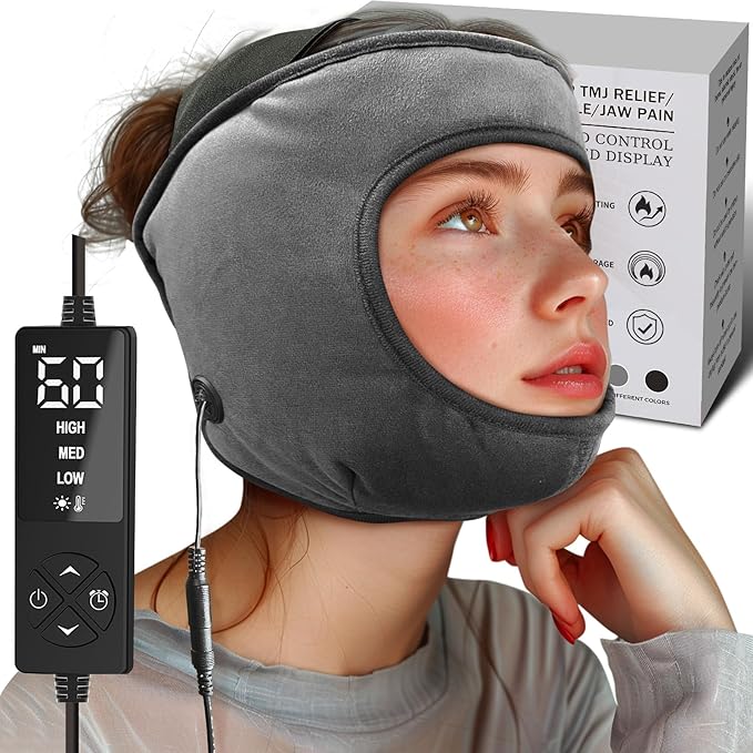 CREATRILL TMJ Relief Products, Face Heating Pad for Jaw Pain, Hot Therapy for Chin, Cheek, and Temple Pain, Tension Headache Relief