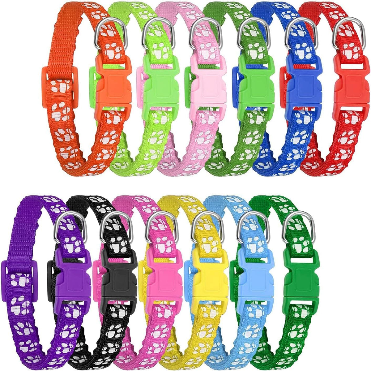 Chenkaiyang 14 Collares para Cachorros de Camada | Collares de ID Ajustables de Nylon Suave para Recien Nacidos, Talla Mediana