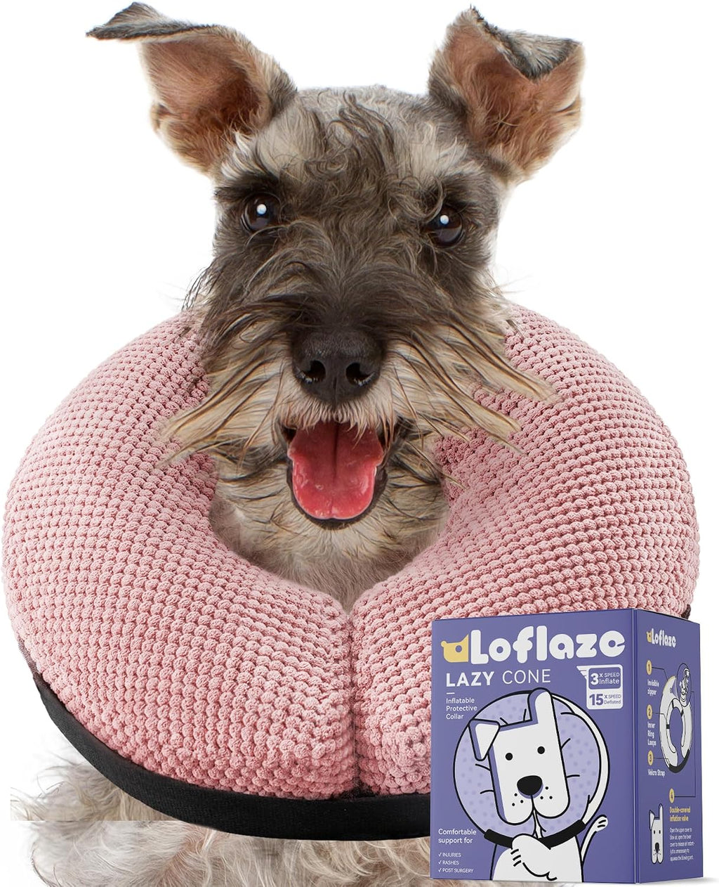 Collar isabelino inflable suave Loflaze para perros grandes, medianos y pequeños, y gatos después de una cirugía - Dona para el cuello, collar isabelino, alternativas para la recuperación de perros