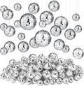 Kit de Decoración Disco Party Sumind – 8 Piezas con Mini Bolas de Espejos, Guirnaldas, Banner Colgante y Cortinas Plateadas para Fiestas (2.5 cm)