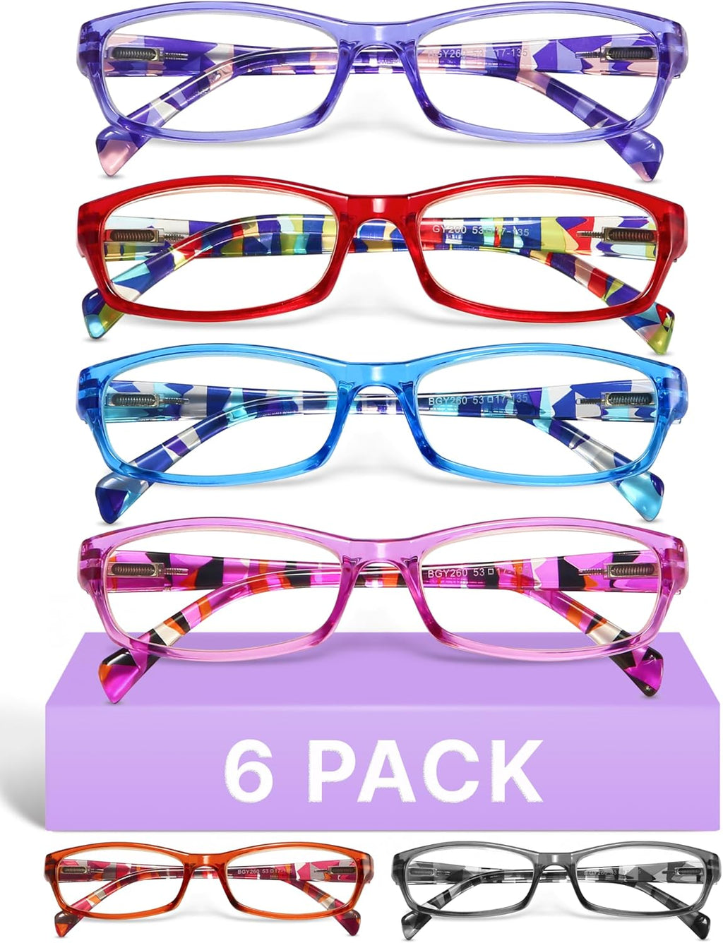 Gafas de Lectura Gaoye con Filtro de Luz Azul – Paquete de 6