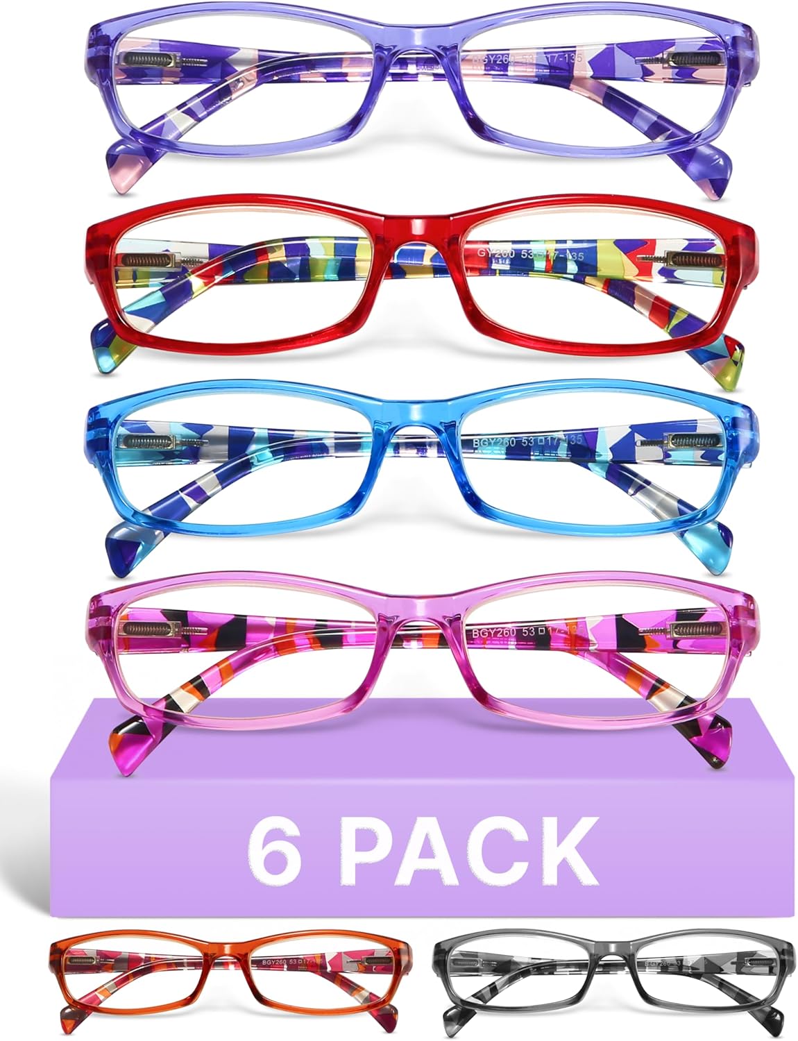 Gafas de Lectura Gaoye con Filtro de Luz Azul – Paquete de 6