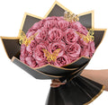 Ramo de rosas brillantes Waipfaru, ramo de flores artificiales para armar, regalos de cumpleaños para mujeres y mamás, 36 rosas color oro rosa para esposa, novia, San Valentín, Día de la Madre, aniversario, graduación.