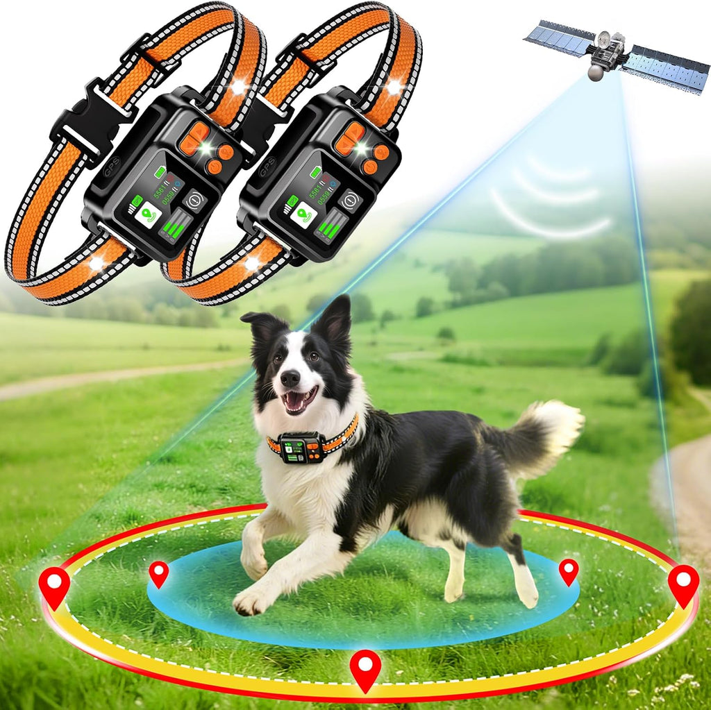 Sistema de Cerca Virtual GPS para Perros – 2 Collares, 2 Modos, Sin Mensualidad, Solo Exterior, Recargable