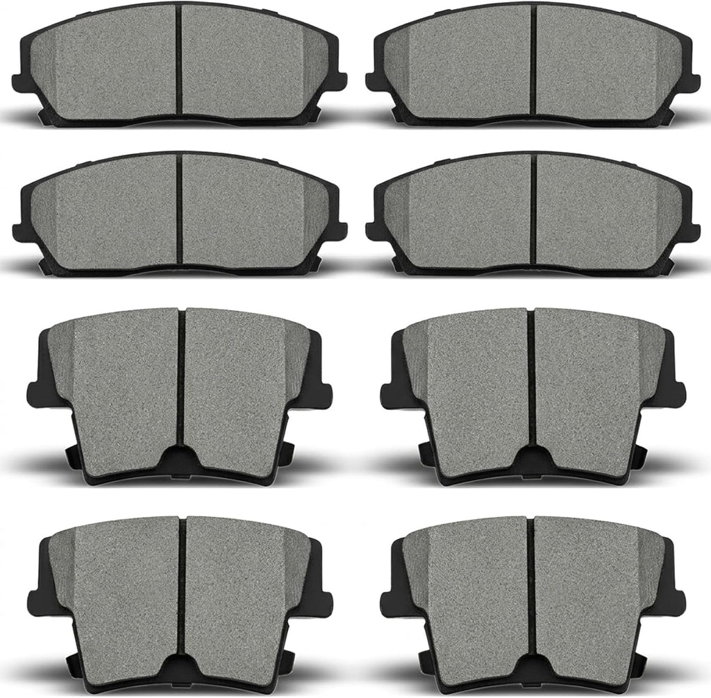 SOLO INCLUYE 6 PIEZAS-Pastillas de freno cerámicas delanteras y traseras TALAMOYI compatibles con Chrysler 300 2005-2020, Dodge Challenger 2009-2018, Dodge Charger 2006-2017, Dodge Magnum 2005-2008.