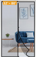 Mosquitero Magnético Yotache para Puerta 32x80" – Malla Fibra de Vidrio, Cierre Automático, Negro