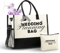 InnoBeta Engagement Gifts for Her, Wedding Planning Gifts Canvas Tote Bag with Top Zipper Closure and Shoulder Strap for Engagement Party