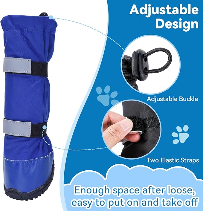 HiPaw Botas Impermeables para Perros – Suela Antideslizante para Nieve y Lluvia