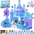 100 Bloques Magnéticos Transparentes para Niñas – Castillo de Princesa Azul, Juego STEM 3–12 Años