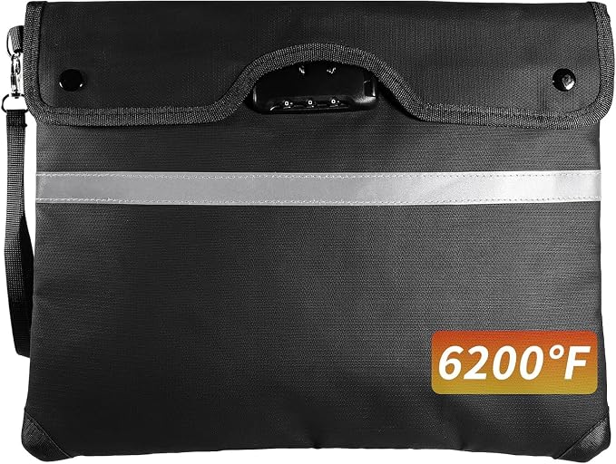 HOMELYLIFE - Bolsa de dinero ignífuga para documentos, bolsa impermeable con cierre | A4(15*11.8'')
