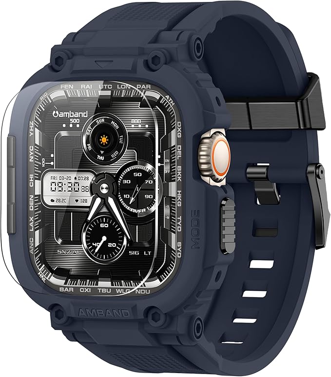 amBand - Funda para Apple Watch Ultra 4/3/2/1, M1 Sport Series parachoques duradero