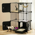 Jaula para gatos PAWING para interiores con arenero, jaula de alambre metálico de 3 niveles, diseño desmontable para gatos, gatitos y animales pequeños, caseta multinivel.