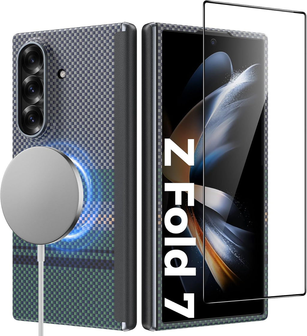 Funda BENKS para Samsung Galaxy Z Fold 7 con Protector de Pantalla | Compatible MagSafe | Kevlar | Protección de Bisagra | Antigolpes Magnética | Aurora