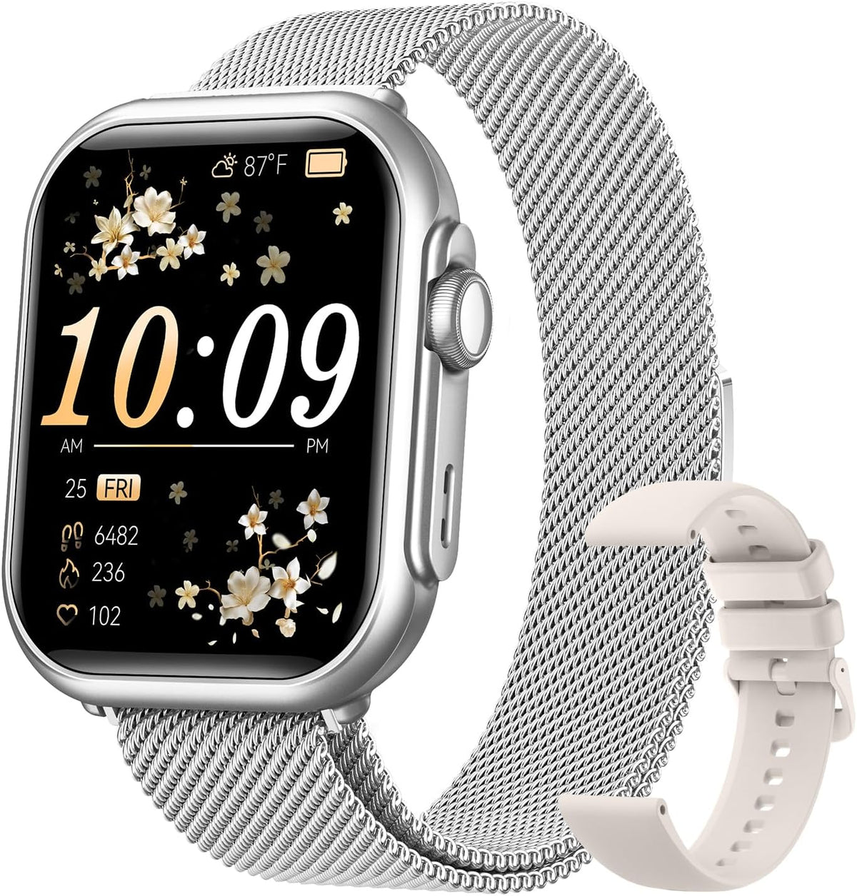 Reloj inteligente HD de 1, 83", 30 días de duración de la batería, monitor de sueño/frecuencia cardíaca/SpO2/presión arterial, llamadas/mensajes/notificaciones, 5ATM, más de 110 modos deportivos, reloj de seguimiento de actividad física